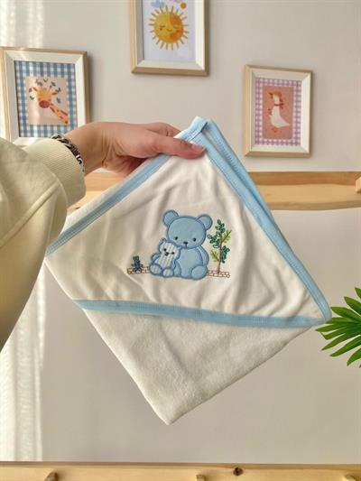Ayı Kardeşler Banyo Havlusu Mavi