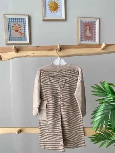 Chic Zebra Wide Leg Takım Kahve