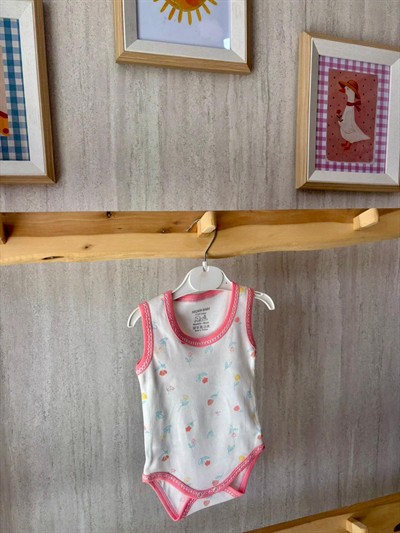 Çiçekli Çıtçıtlı Askılı Badi Pembe