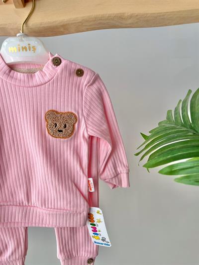 Fitilli Ayılı Takım Pembe