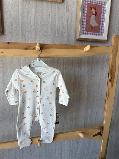 Kalpli Ayıcık Desen Patiksiz Tulum