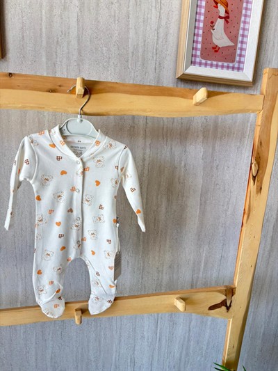 Kalpli Ayıcık Desenli Patikli Tulum