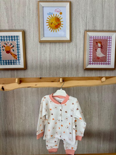Kalpli Ayıcık Desenli Pijama Takımı