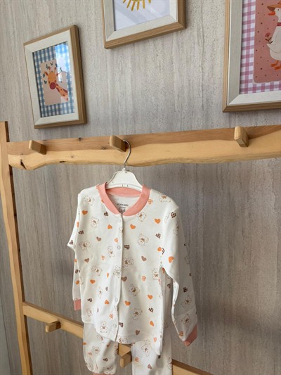 Kalpli Ayıcık Desenli Pijama Takımı