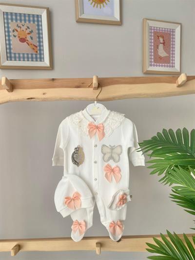 Kelebek Tulum Set Somon