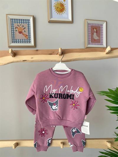 Kuromi Şardonlu Takım Mürdüm Pembe