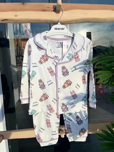 Labubu Pijama Takımı Lila