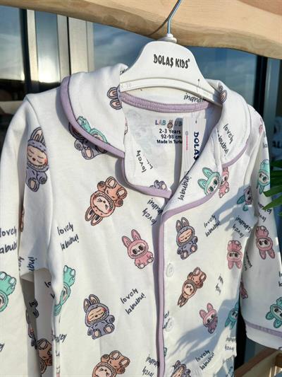 Labubu Pijama Takımı Lila