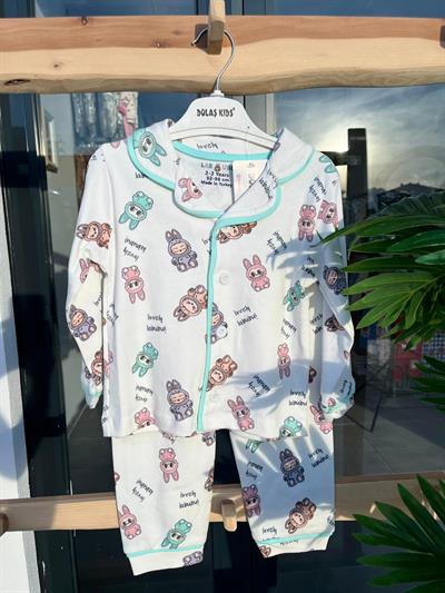 Labubu Pijama Takımı Yeşil