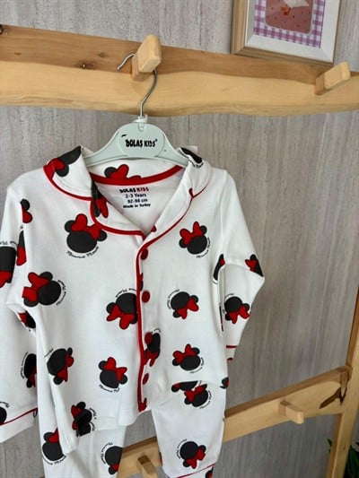 Minnie Mouse Kırmızı Pijama Takımı Yaş
