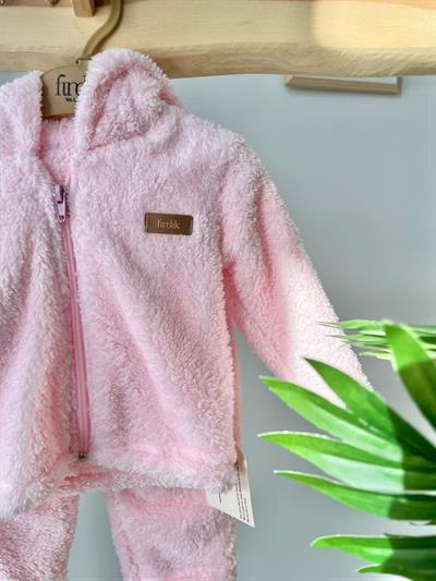Peluş Ceketli Takım Pembe