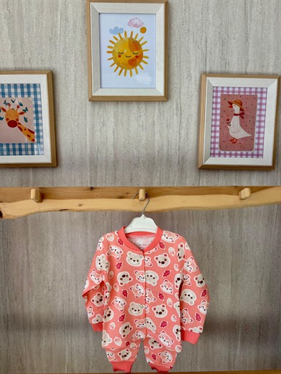 Pembe Ayıcık Desenli Pijama Takımı