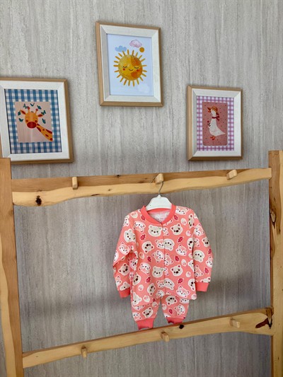 Pembe Ayıcık Desenli Pijama Takımı