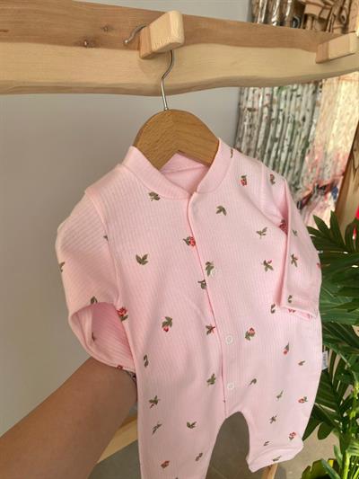 Pembe Çiçek Antialerjik Tulum Patiksiz