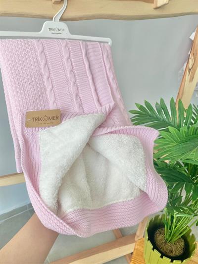 Pembe İçi Peluş Triko Battaniye