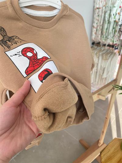 Spider Man Şardonlu Takım Kahve