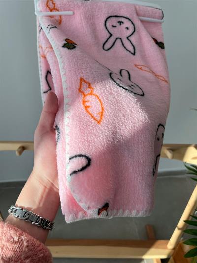 Tavşanlı Peluş Battaniye Pembe