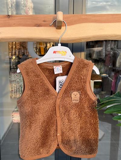 Wellsoft Peluş Yelek Kahve