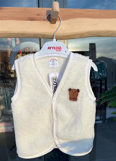 Wellsoft Peluş Yelek Krem