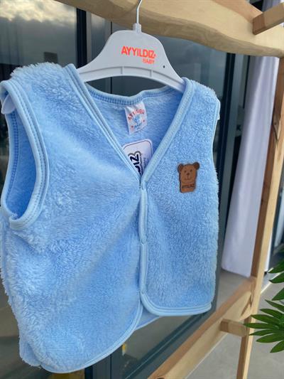 Wellsoft Peluş Yelek Mavi