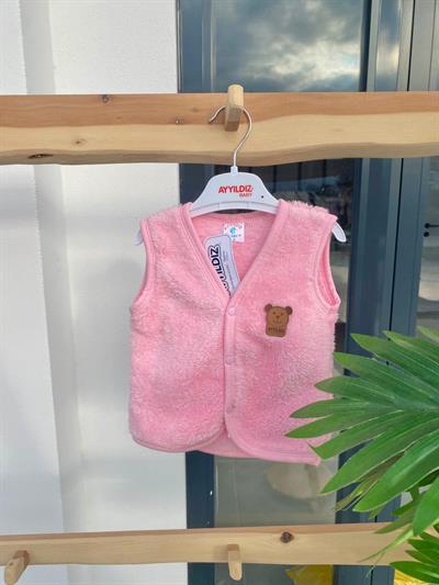 Wellsoft Peluş Yelek Pembe