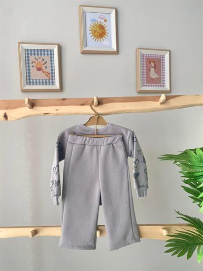 Wide Leg Eşofman Takımı Gri