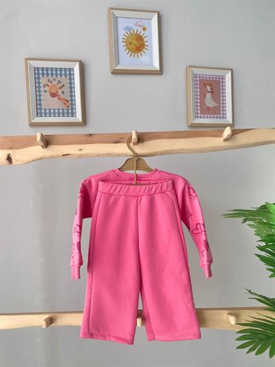 Wide Leg Eşofman Takımı Pembe