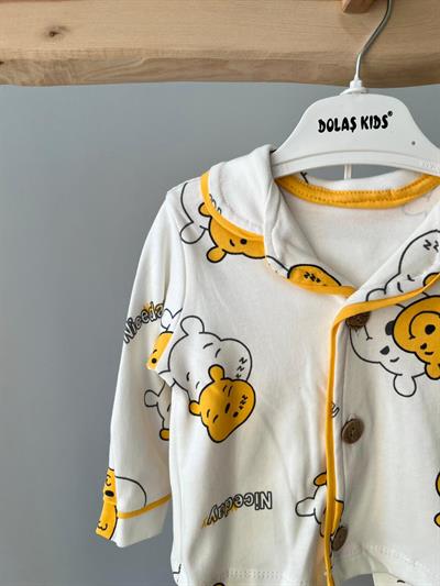 Winnie Düğmeli Pijama Takımı Aylık