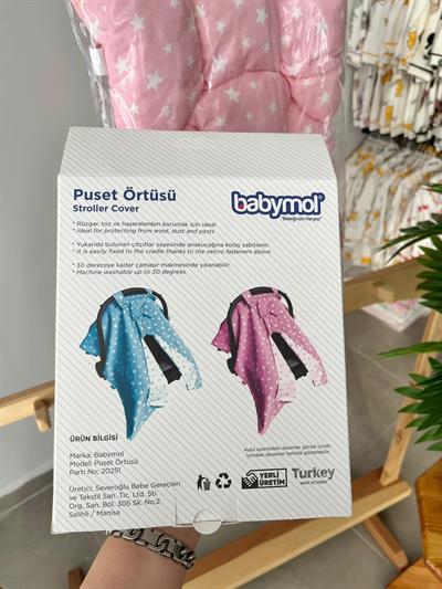 Yıldızlı Puset Örtüsü & Minderi Pembe