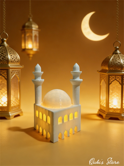 Mini Cami Mumluk, Dekoratif Tealight Aydınlatmalı Ev Dekoru, Ramazan ve İslami Dekorasyon, Pilli Mum Dahil, 10cm, 1 Adet,