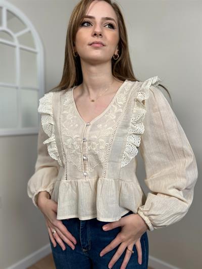 Bej Vintage Bluz