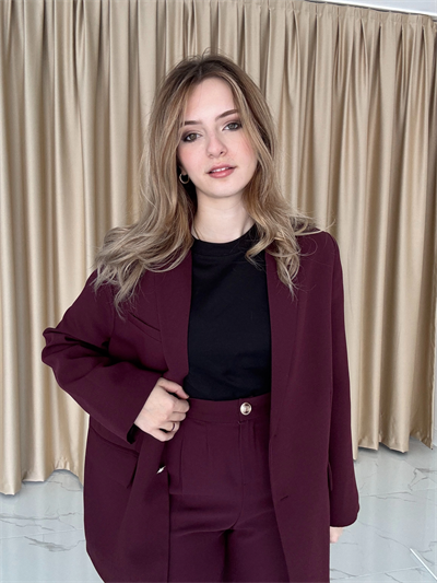 Bordo Blazzer Ceket & Pantolon Takım