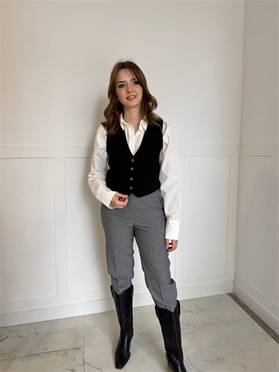 GRİ PENSLİ PANTOLON