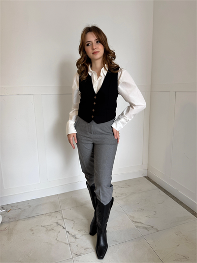 GRİ PENSLİ PANTOLON