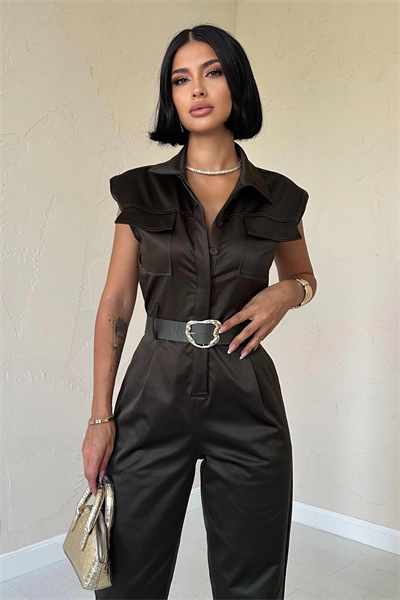 Haki Vatkalı Kemerli Tulum