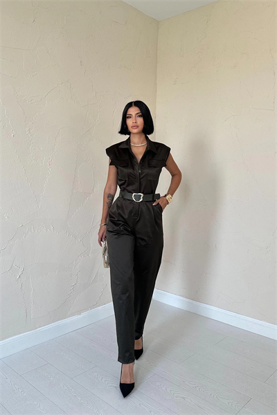 Haki Vatkalı Kemerli Tulum