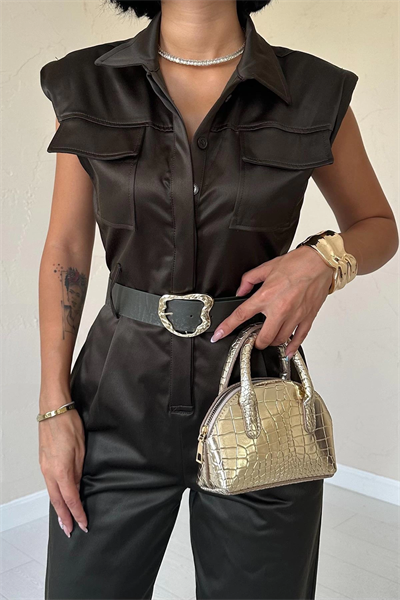 Haki Vatkalı Kemerli Tulum