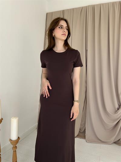Kahverengi Modal Kumaş Elbise