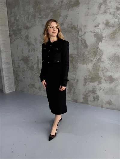 Kalem Etek ve Ceket Siyah Tüvit Takım