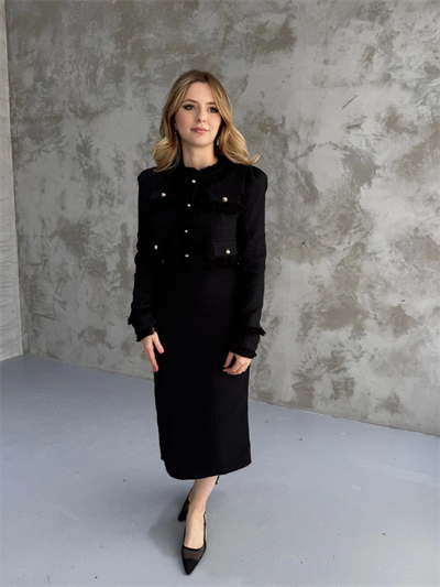 Kalem Etek ve Ceket Siyah Tüvit Takım