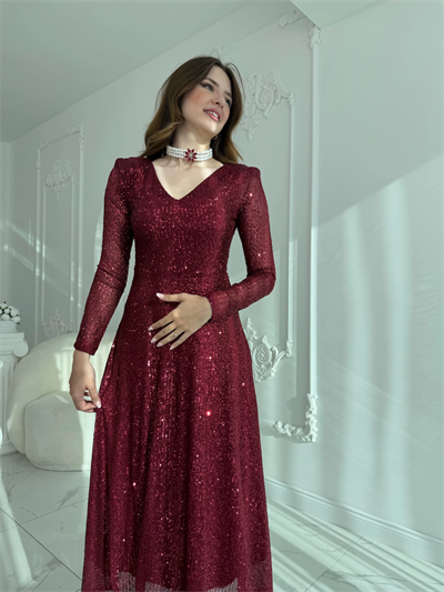 Kırmızk Çiçek Taş Detaylı İnci Choker