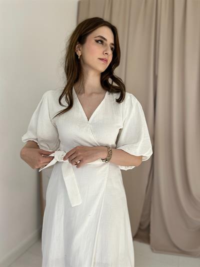 Müslin Kumaş Beyaz Elbise
