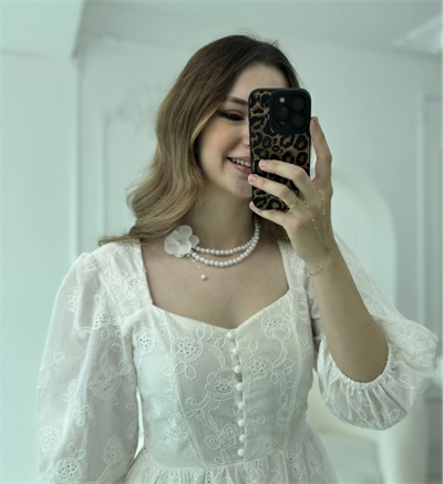 Orkide detay inci kolye