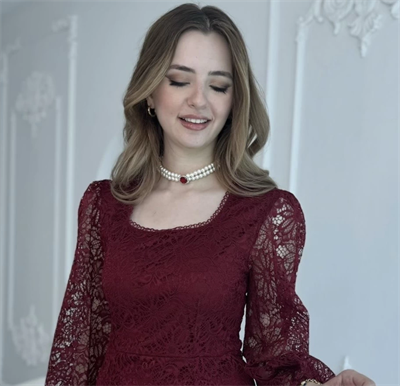 Özel Tasarım Bordo Choker