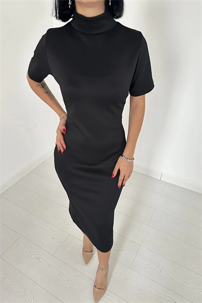 Siyah Balıkçı Yaka Oysh Elbise