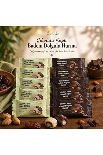 2,5 Kg Sütlü Çikolatalı ve Beyaz Çikolatalı Hurma – Özel Çikolata Kaplamalı Hurma