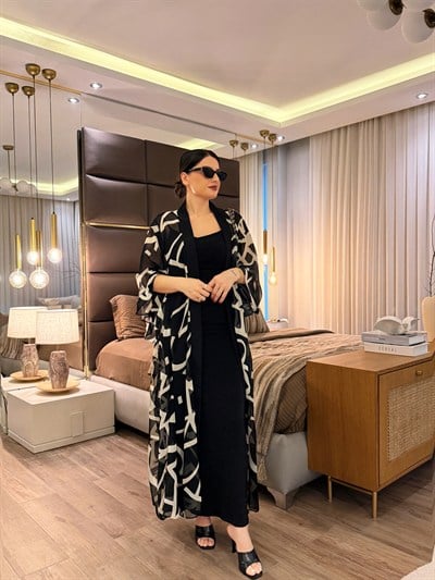 Askılı Elbise Ve Kimono Takım 