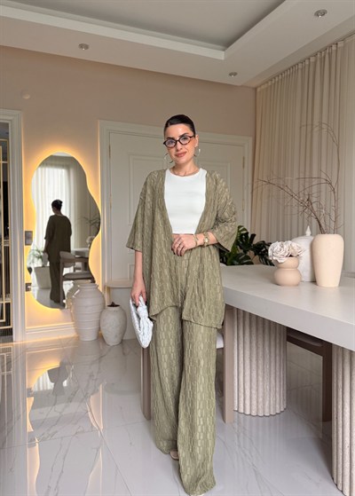 Mint Bürümcük Kimono Takım