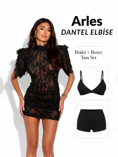ARLES DANTEL ELBİSE SİYAH