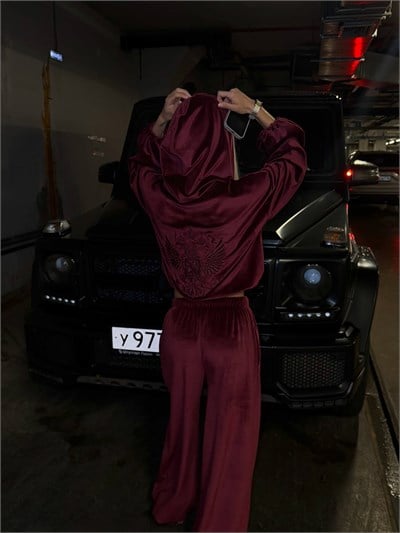 TRİNİTA NAKIŞ DETAYLI TAKIM BORDO